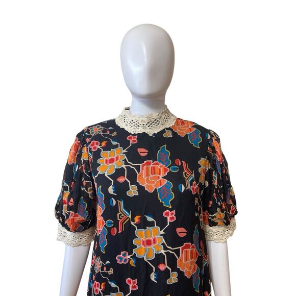 Anthropologie Soniya Maxi Dress Verb by Pallavi Singhee Size S Mixed Pattern - Picture 3 of 9